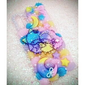New Sanrio Little Twin Stars Handmade Rainbow Pastel Decoden Phone Case